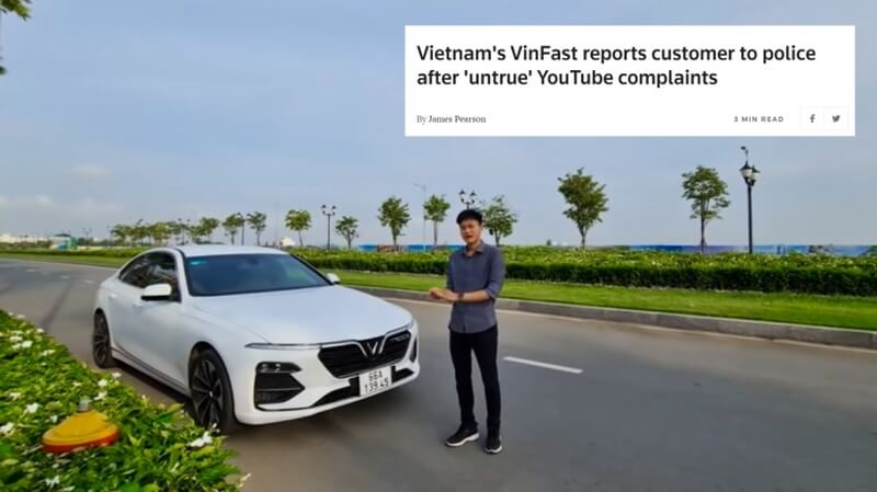 Reuters đưa tin về vụ VinFast tố cáo Youtube kênh GoGo TV 'nói sai sự thật' về Lux A2.0