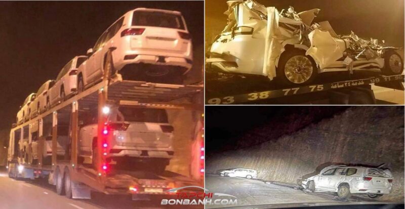 Lộ ảnh lô xe Toyota Land Cruiser 2022 thế hệ mới gặp nạn tại Oman