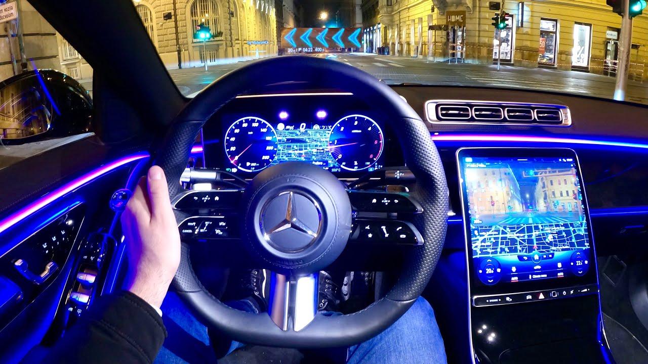 New Mercedes S-Class 2021 - crazy HEAD-UP display with AUGMENTED REALITY  (77-inch diagonal) - YouTube