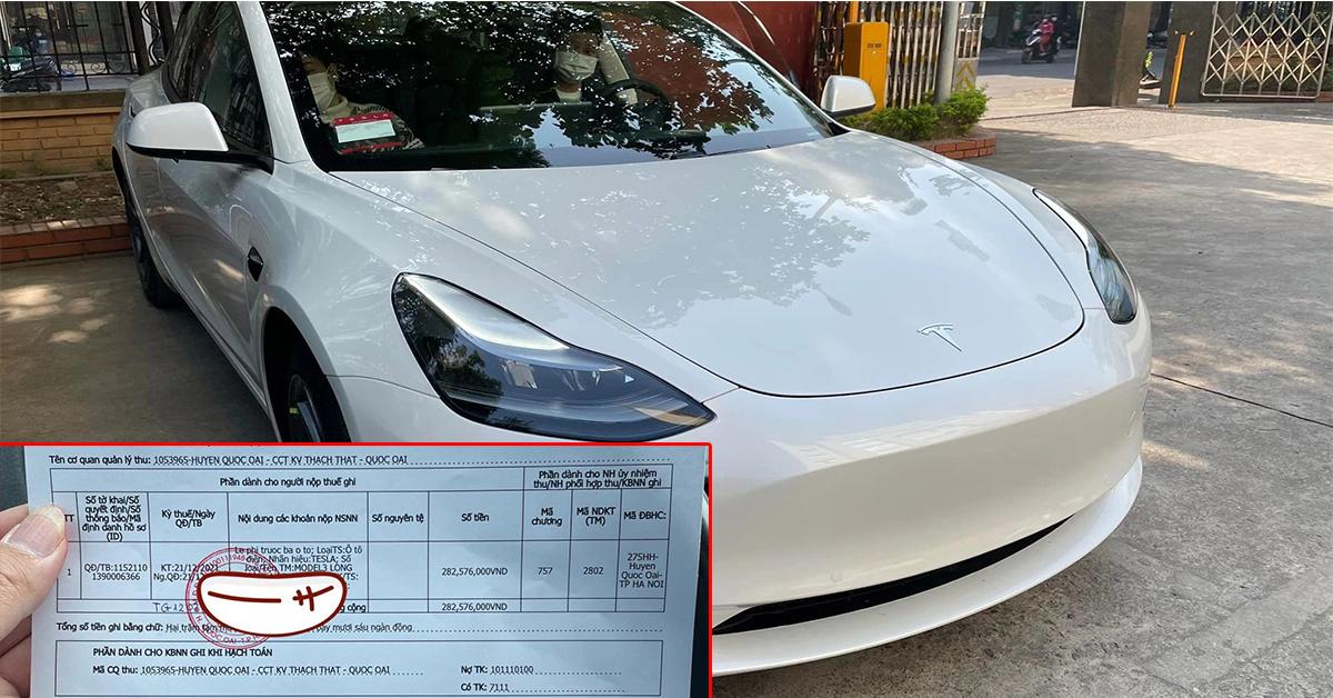 Chủ Tesla Model 3 tại VN vừa nộp trước bạ gần 300 triệu thì biết tin sắp miễn 100% trước bạ