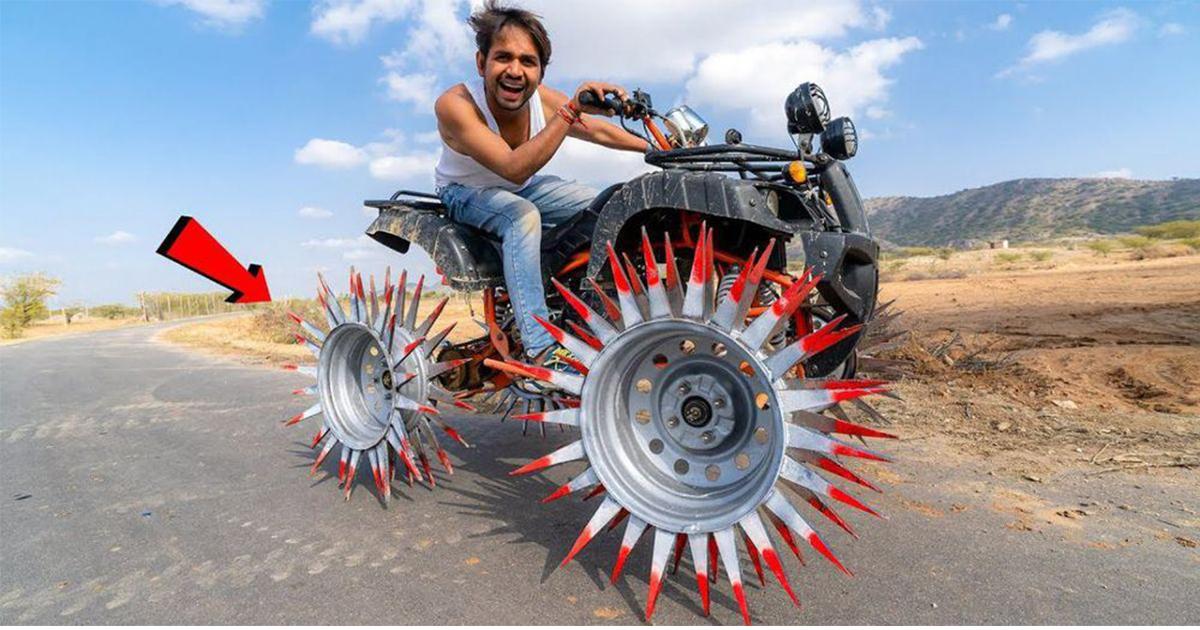 Sẽ thế nào nếu thay bánh xe địa hình bằng bánh xe kim loại nhiều gai?