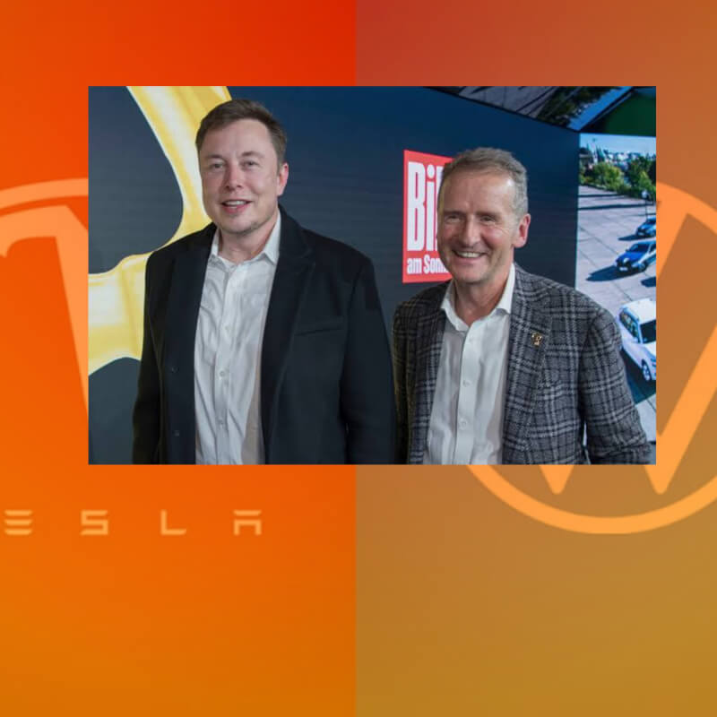 Khi được hỏi công ty khởi nghiệp xe điện nào khiến ông ấn tượng nhất, Musk cho biết Volkswagen đang đạt được nhiều tiến bộ nhất về xe điện ngoài Tesla. Ảnh: @AFP.