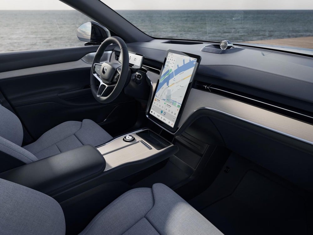 Cụm điều khiển trung tâm của Volvo EX90 2024 có thiết kế tối giản và gọn gàng