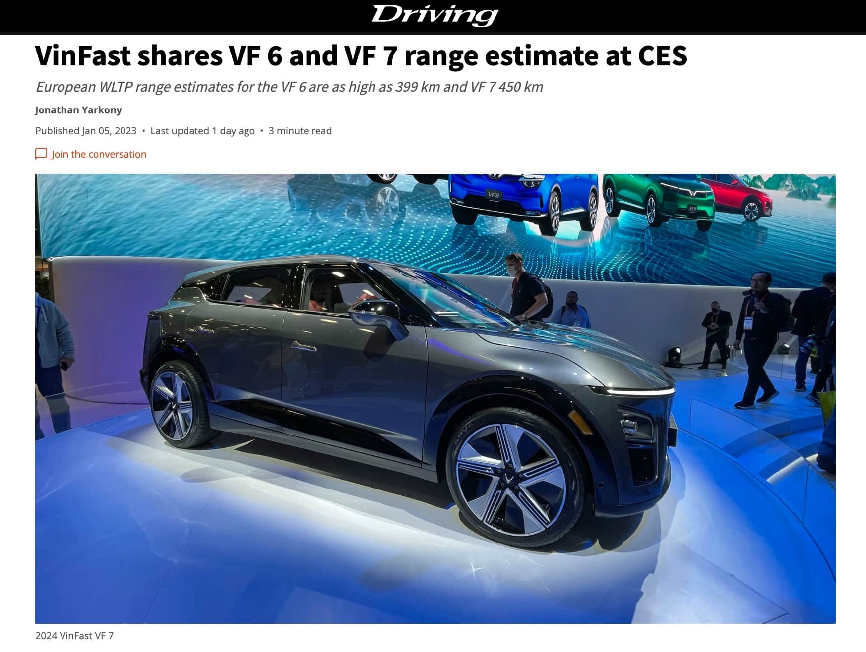 Xe điện VinFast VF 6, VF 7 nhận nhiều lời khen của truyền thông quốc tế tại CES 2023 - Ảnh 2.