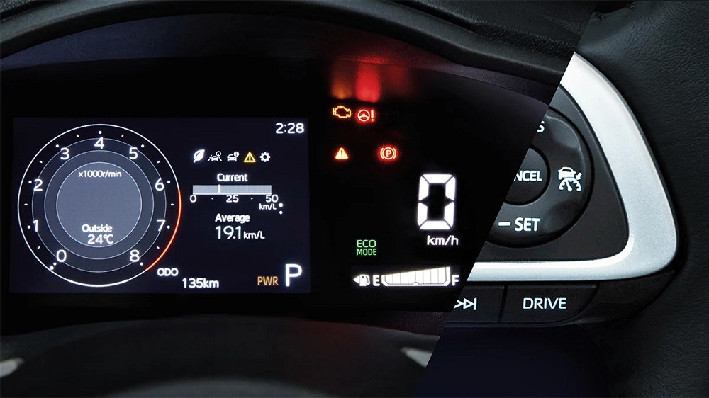 Bảng đồng hồ kỹ thuật số của Toyota Vios 2023 ở Malaysia