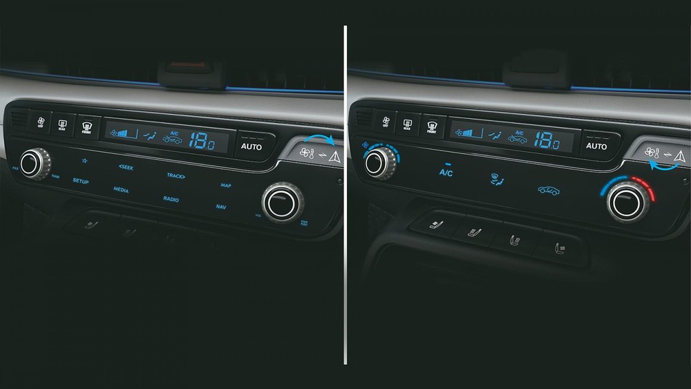 Hyundai Accent 2023 có bề mặt cảm ứng chỉnh điều hòa và hệ thống thông tin giải trí