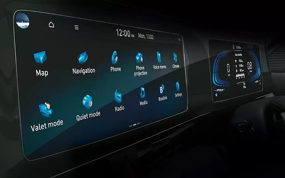 2 màn hình nối liền nhau của Hyundai Accent 2023