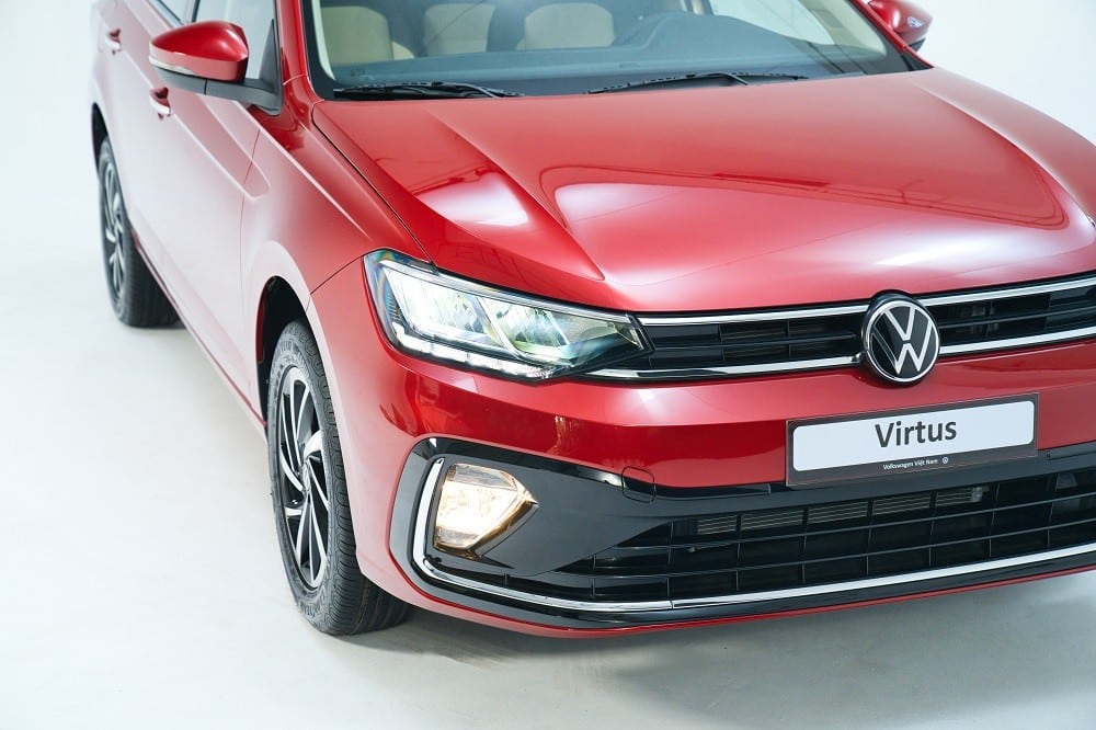 Volkswagen Virtus 2023 có đèn pha LED, đèn LED định vị ban ngày tiêu chuẩn