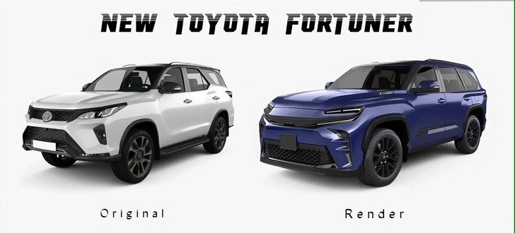 Toyota Fortuner hiện tại khi so sánh với phác thảo phiên bản mới
