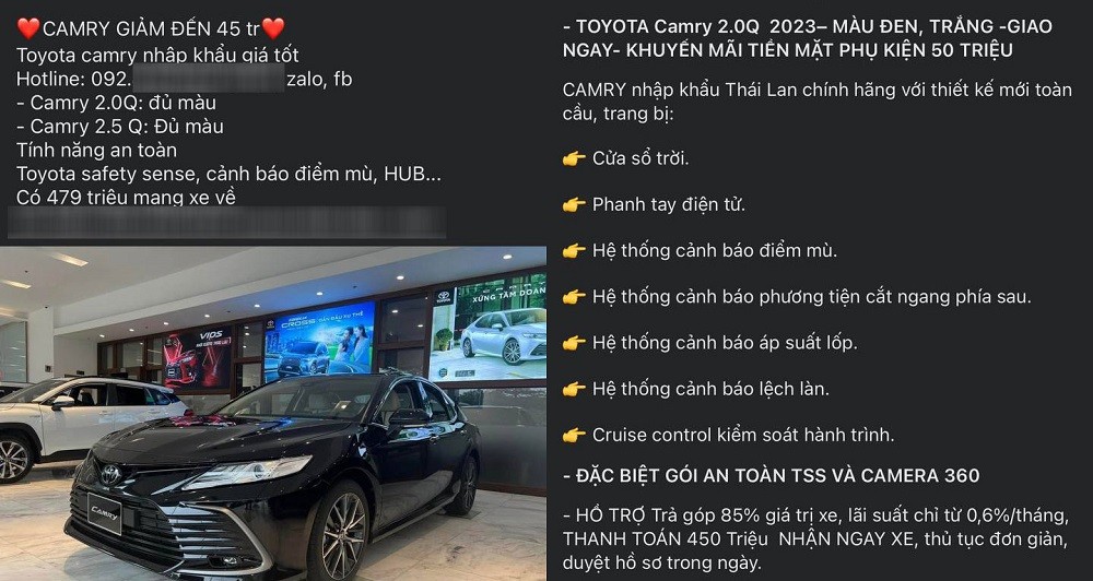 Các đại lý khác giảm giá 45 - 50 triệu đồng cho Toyota Camry