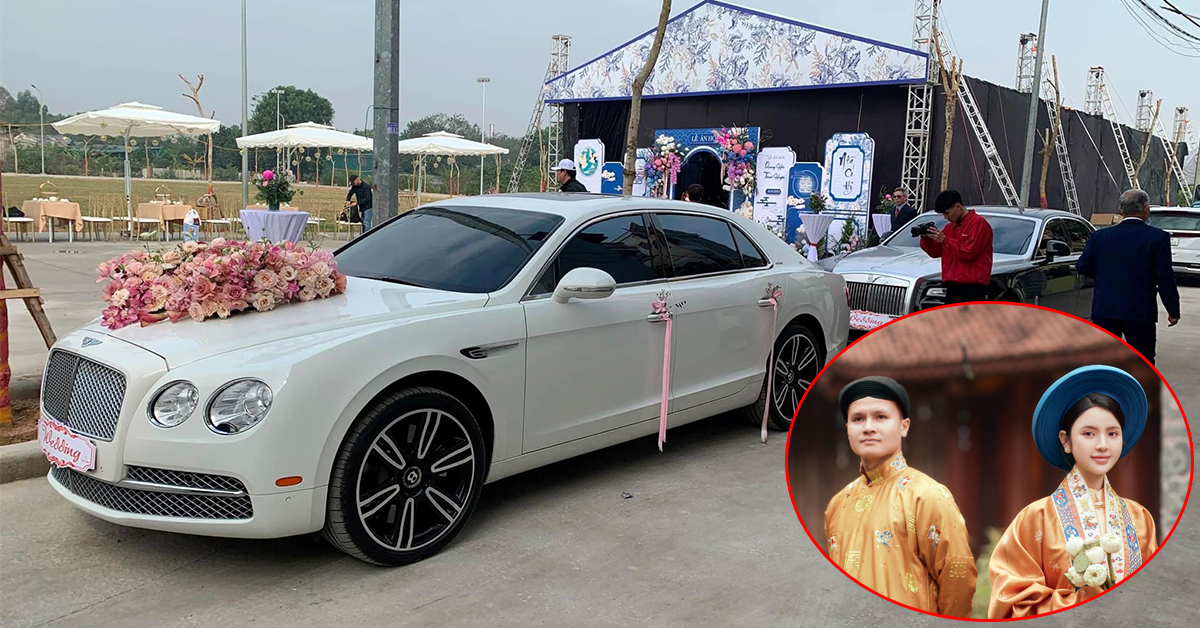 Cận cảnh xe siêu sang Bentley 30 tỷ được danh thủ Nguyễn Quang Hải đón Chu Thanh Huyền về dinh